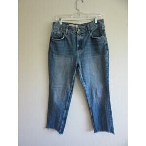 PILCRO and the letterpress Blue Denim 29x24 Cotton Raw Hem Jeans